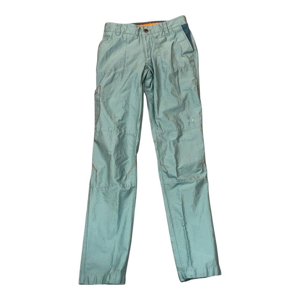 Outdoor Research Womens Hiking Pants Teal Blue Size 2 Straight Leg Cargo Stretch